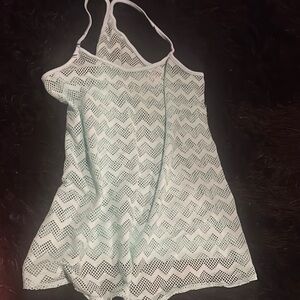 Elegant Tiffany’s blue Chevron Swim Coverup Victorias Secret